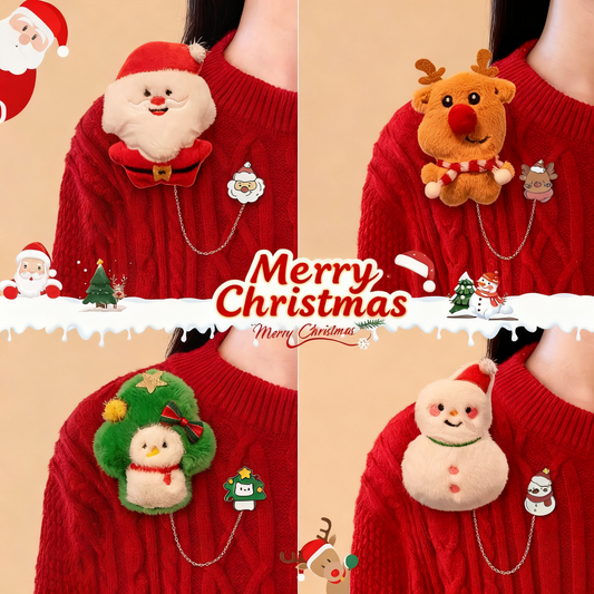 Cartoon Christmas Brooch