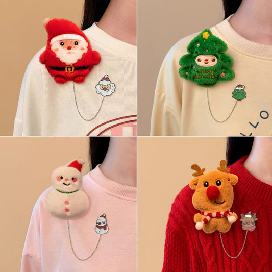 Cartoon Christmas Brooch