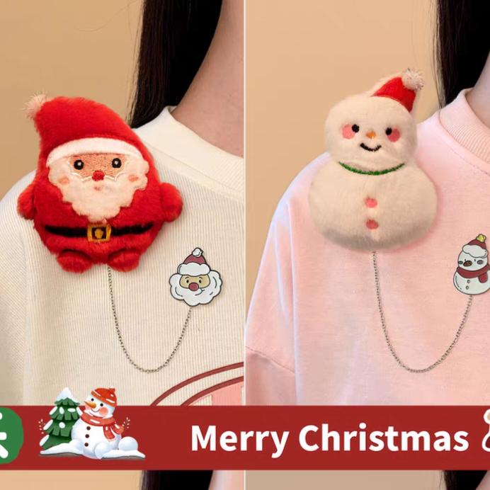 Cartoon Christmas Brooch