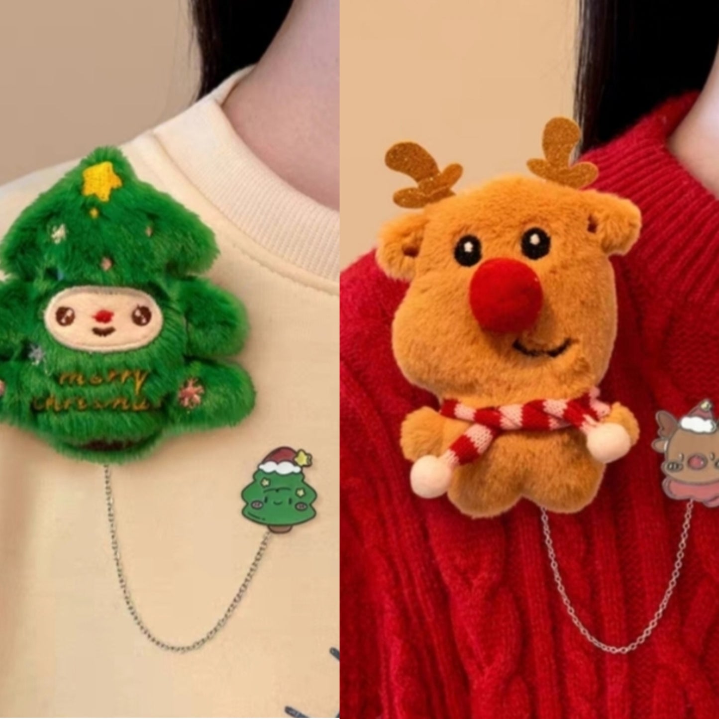 Cartoon Christmas Brooch